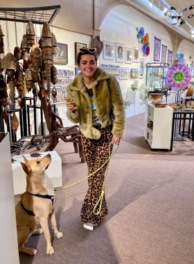 <p>All decked out and ready for a fun evening with dog pal!</p>