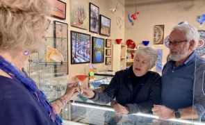 <p>Our sweet Peggy showing customers jewelry by Sugatha Roeder!
</p>