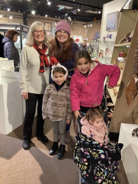 <p>Our Joanne (l) with friend Nancy and her adorable 3 granddaughters</p>