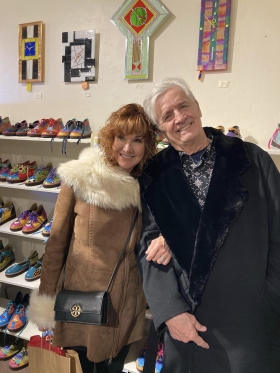 <p>This good lookin’ couple were having fun looking at our shoes by Mark Carter!</p>
